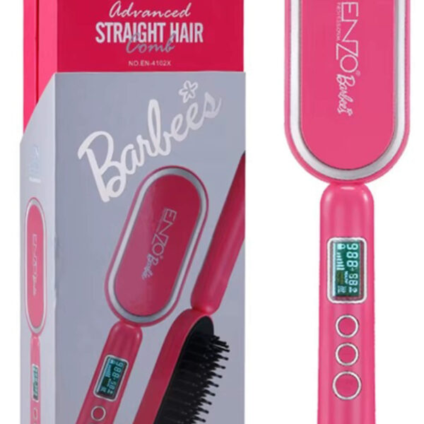 ENZO Professional Hair Straightening Comb EN-4102X – Rapid Heating with Ceramic Coating and Adjustable Temperature