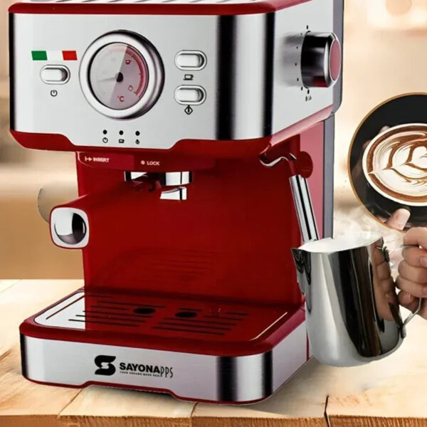 SAYONA Espresso Coffee Machine, Elegant Design, Double Filter, 20 Bar Pump