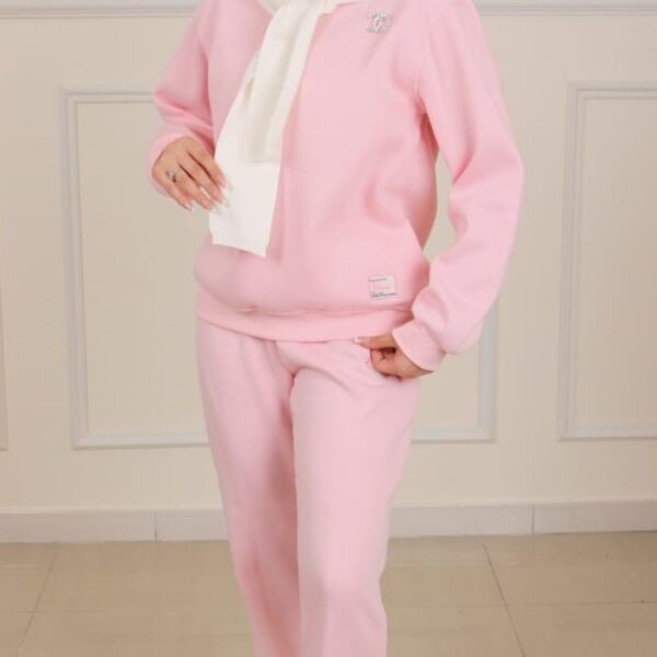 Women's Cozy Fleece Tracksuit Set – Hooded Sweatshirt & Jogger Pants Loungewear